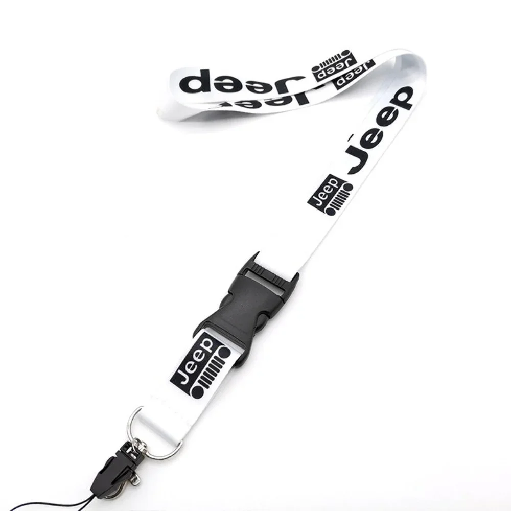 Universal Jeep White Lanyard Keychain ID Badge Holder Quick Release Buckle